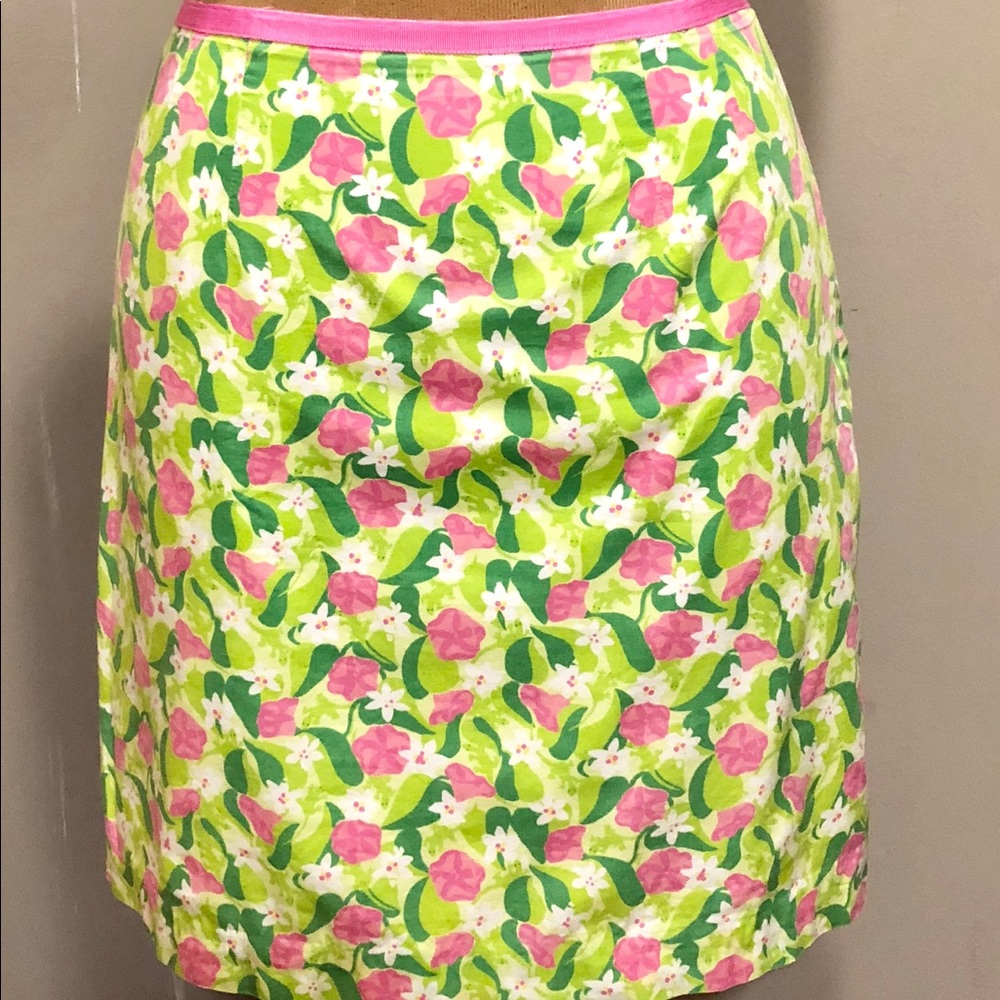 Lilly Pulitzer Pink Green Mini Skirt 4P